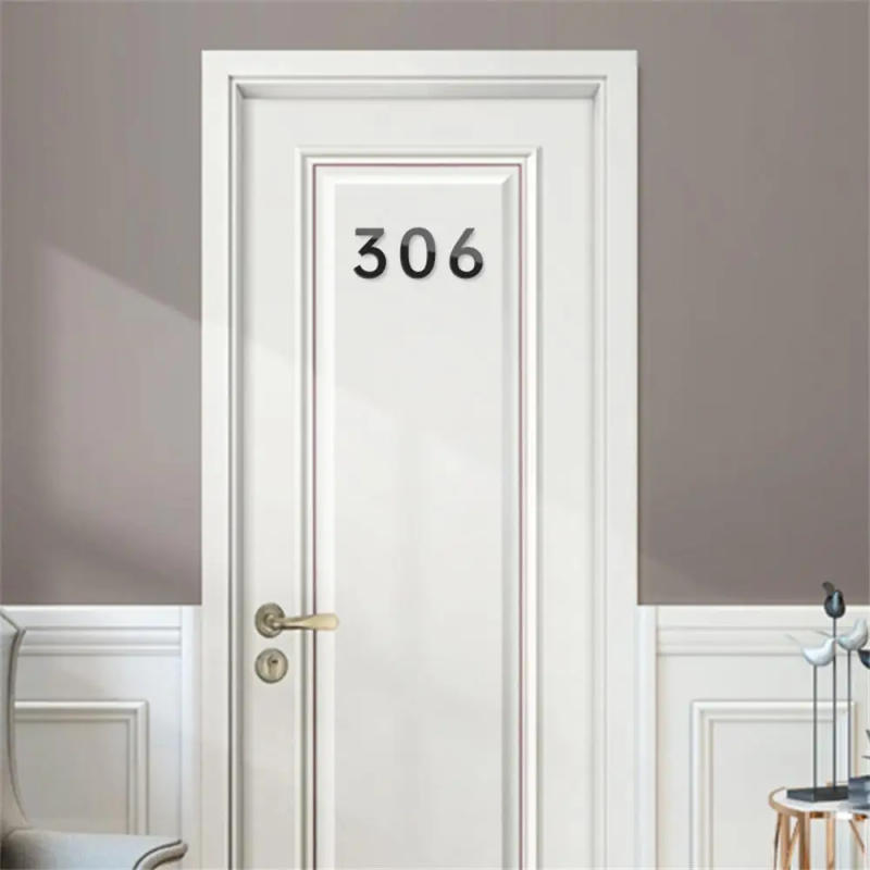 Description Picture 2 of itemSelf-adhesive 3D Numeral Plate Plaque Sign Gate Digits Number Tag Door Label Hotel Plastic 0 to 9 Plating Home Sign Drawer House