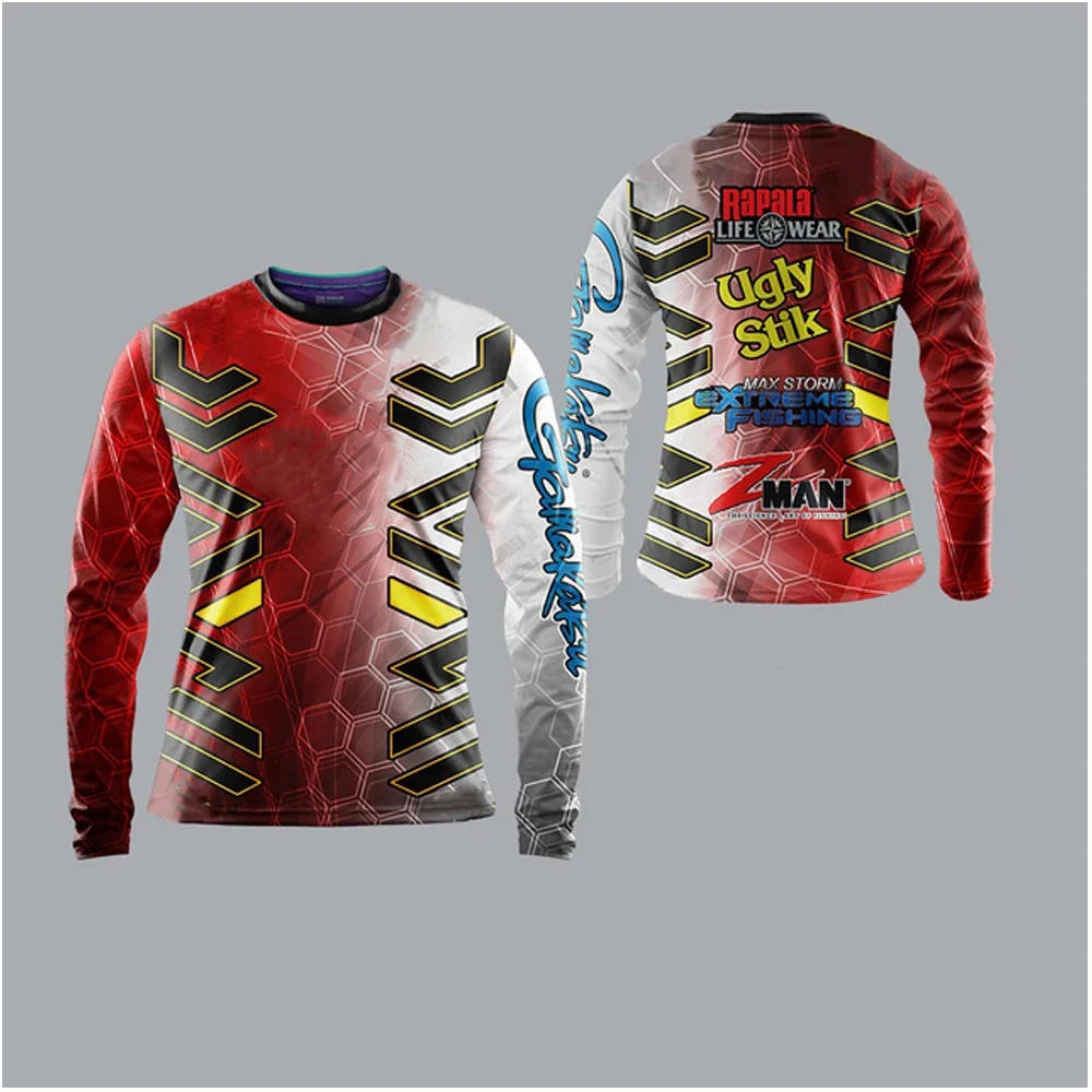 Description Picture 5 of itemOutdoor round neck men Unisex Fishing Jerseys Long Sleeve Uv Protection Mountain Bike Quick Drying MTB Cycling Jersey