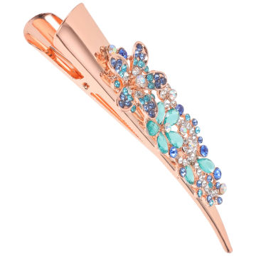 Hair Pin Horn Clip Rhinestone Cute Sharp Mouth Decorative Accessories for Women Girl Miss