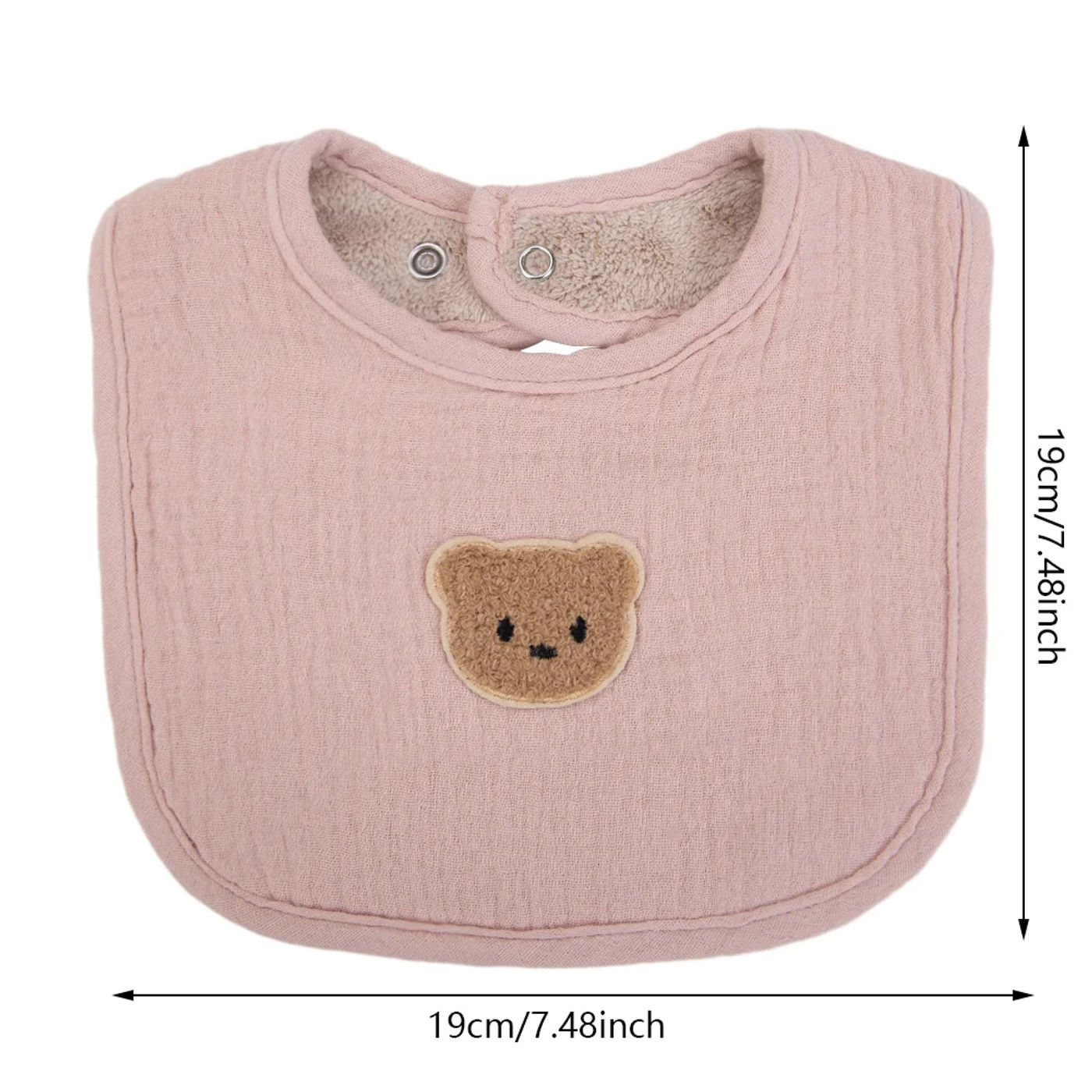 Description Picture 3 of itemCute Bear Muslin Cotton Baby Bibs Saliva Towel U-Absorbent Pockets Korean Children Kids Boys Girls Bandanas Feeding Burp Clothes