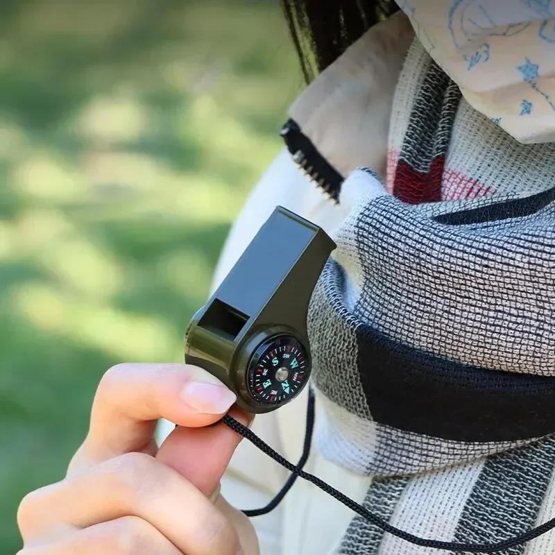 Description Picture 6 of itemOutdoor Whistle Multifunctional 3 in 1 Survival Whistle with Compass Thermometer  Referee Whistle Camping Hiking Tools Equipment