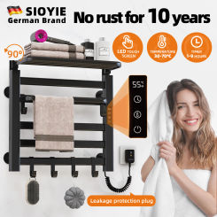SIOYIE Towel Warmer Bathroom Wall Mounted Heated Towel Rack with storage rack,  Electric Towel Drying with Timer R630