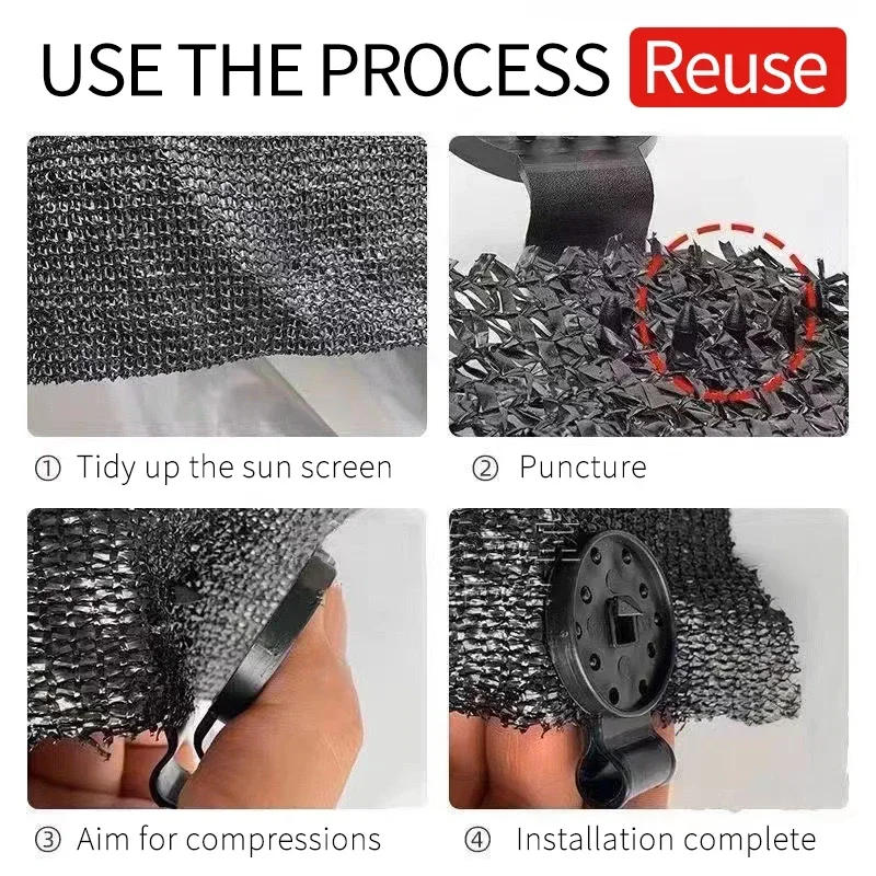 Description Picture 3 of item5/50/100PCS Sunshade Net Clip PE Garden Tools Greenhouse Shade Cloth Fix Clips Sunblock Plastic Grommet Fence Netting Hooks
