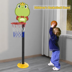 Kids Basketball Hoop Stand Portable Basketball Hoop Cartoon Height Adjustable Early Education Toy For Indoor Outdoor Play