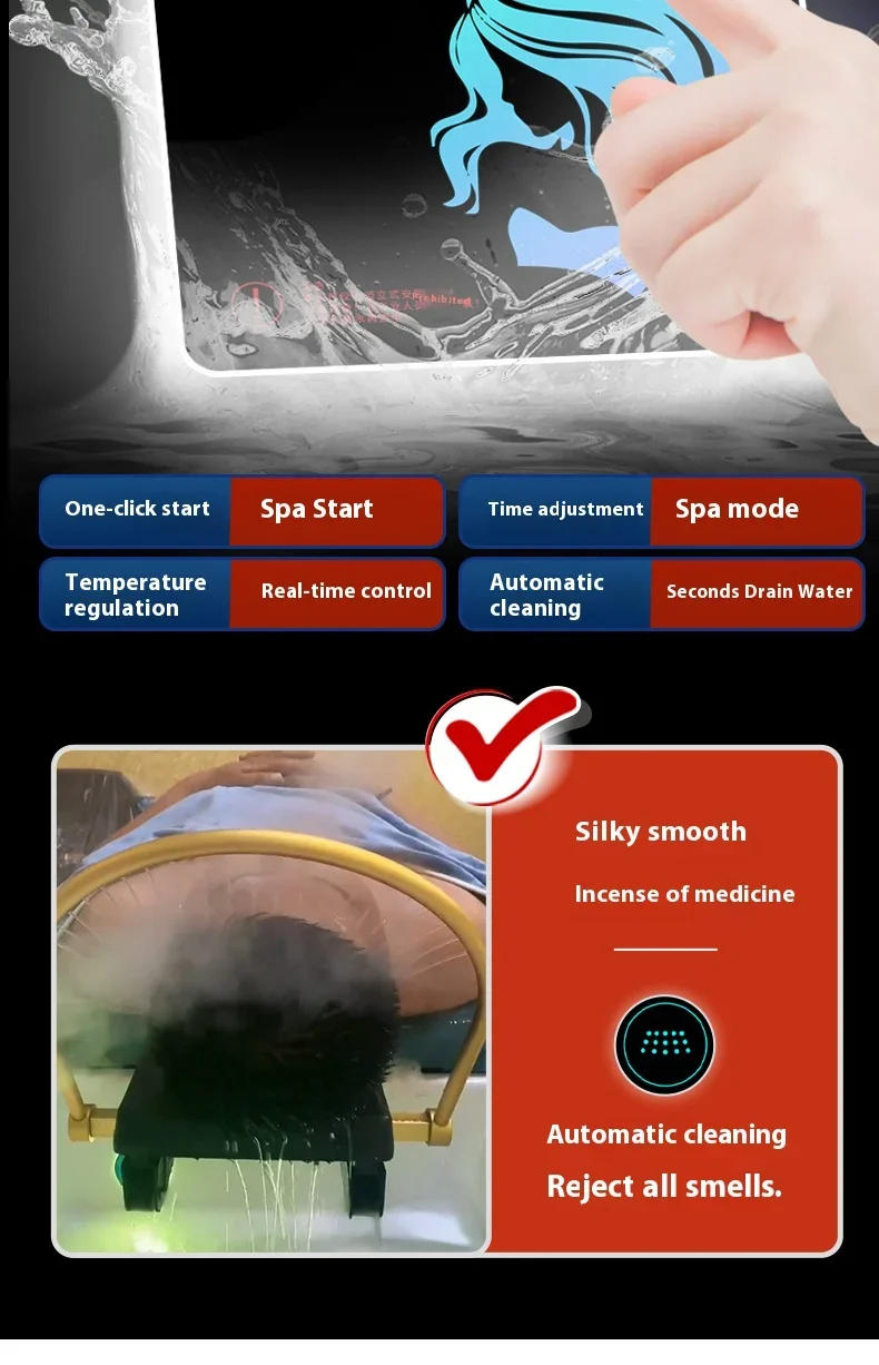 Description Picture 3 of itemWashing Spa Salon Washbasin Portable Japanese Water Jet Hair Barber Wash With Chair Styling Hairdresser Massage Shampoo Beauty