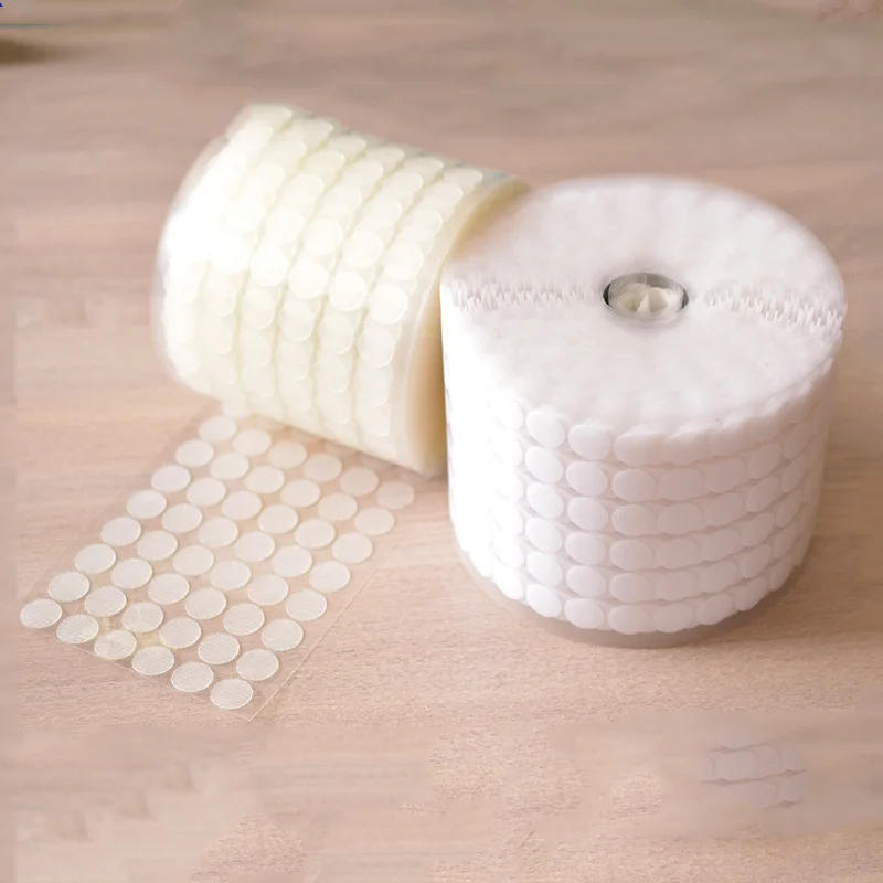 Description Picture 5 of itemWholesale 1roll Dot Sticker Tape Glue Adhesive Fastener 10/15/20mm Nylon Hook Loop Glue Round Strong Self Adhesive Fastener Tape