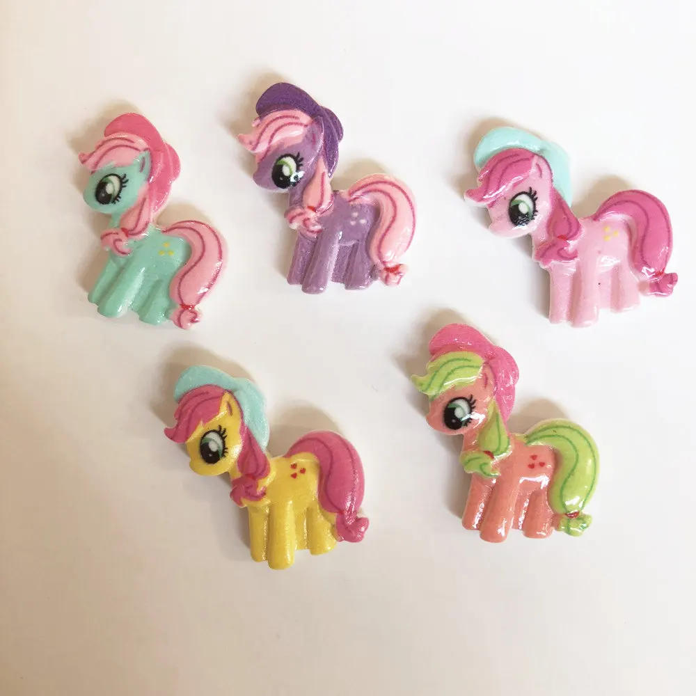 Description Picture 3 of item10PCS Resin Hand-paint Cute Horse Flatback Stone Child Scrapbook Buttons Crafts R73