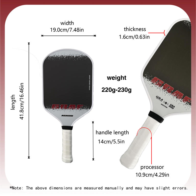 Description Picture 4 of itemProfessional T700 Carbon Fiber Pickleball USAPA Approved Fiber Pickleball Rackets Increases Spin & Control Honeycomb Core