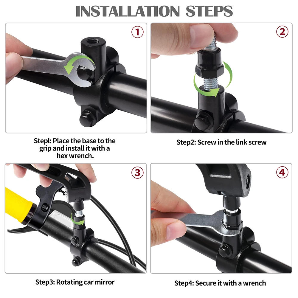 Description Picture 4 of itemBicycle Handlebar Reflector Rear View Mirror Safety Adjustable Rotatable Mirror Clear Electric Scooter Cycling Accessories