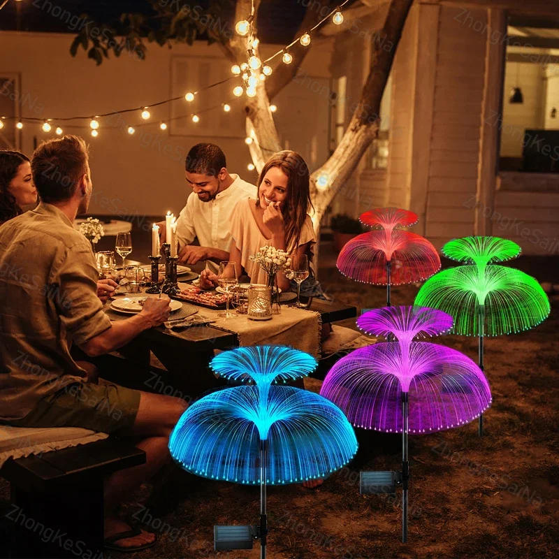Description Picture 5 of itemSolar Garden Lights 7 Colors LED Solar Jellyfish Fiber Optic Lights Outdoor Waterproof Decor Light For Lawn Pathway Holiday