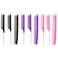 Q1QD 3pcs Tail Comb Set Barber Styling Parting Braids Metal Pintail Comb Fine Teeth Hair Brush Dyeing Hairdressing Tool