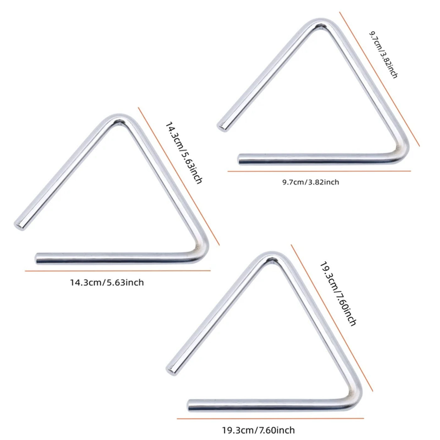 Description Picture 3 of item1Pc Triangle Orff Musical Instruments Band Percussion Educational Musical Triangolo for Children 4/6 inch