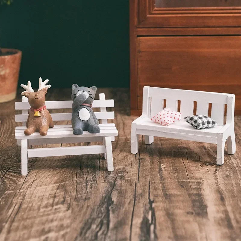 Description Picture 5 of itemMini Bench Miniature Fairy Garden Figurines DIY Craft Micro Landscape Dollhouse Wood Statue Home Decoration Sculptures Garten