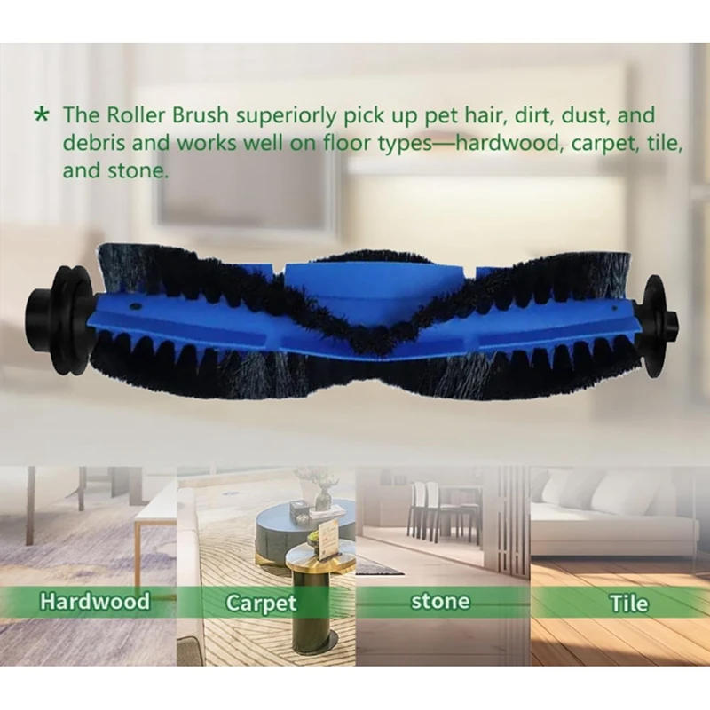 Description Picture 6 of itemFor Proscenic 850P Robot Vacuum Cleaner Replacement Parts Main Roller Brush HEPA Filter Side Brush Mop Cloth Rags