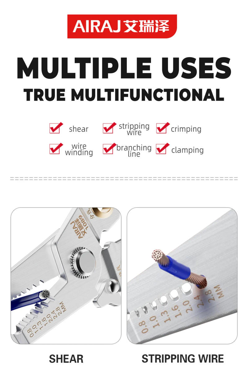 Description Picture 4 of itemAIRAJ Multifunctional Handheld Branching and Crimping PliersStripping Pliers Electrician Specific Wire Cutting Pliers hand tools