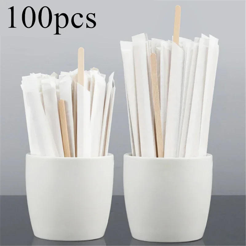 Description Picture 2 of item100pcs Single Packaged Coffee Wood Coffee Stirrer Disposable Wood Stirring Rod 14cm/19cm Coffee Stick Tea Stick