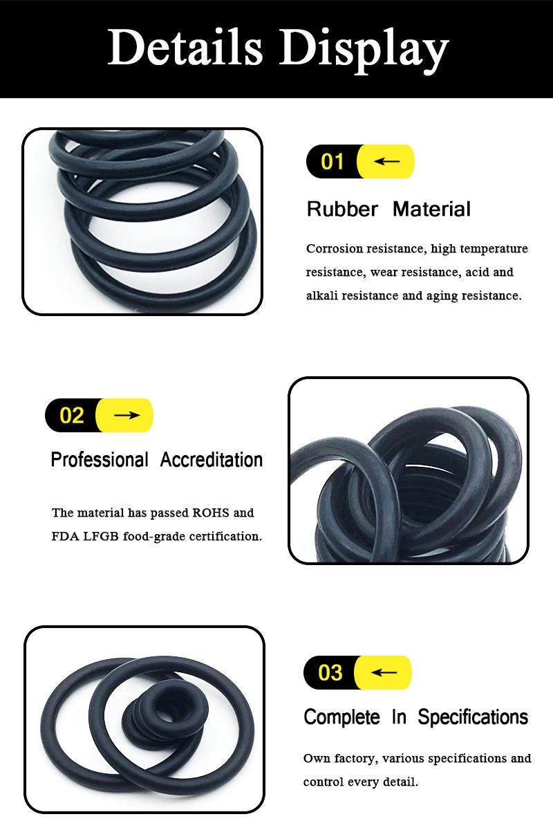 Description Picture 6 of item300Pcs 12 Sizes Rubber O Ring Kit Sealing Gasket Washers for Automobiles Plumbing Faucet Water Repair Resist Oil NBR O-Ring