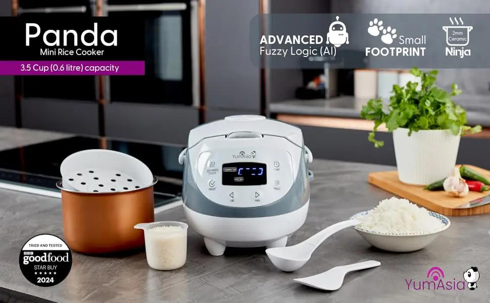 Description Picture 6 of itemAsia Panda Mini Rice Cooker With Ninja Ceramic Bowl and Advanced Fuzzy Logic (3.5 cup, 0.63 litre) 4 Rice Cooking Functions, 4 M