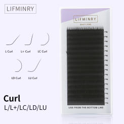 L/ LU 16rows/case 9~14mm  premium natural synthetic mink individual eyelash extension   Shaped Makeup