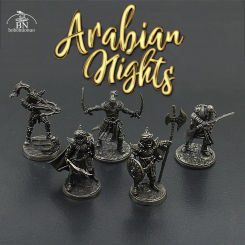 White Copper Metal Warrior Arab Knight Soldier Model Miniature Figurines Board Game Pieces Car Decoration Boy Gift