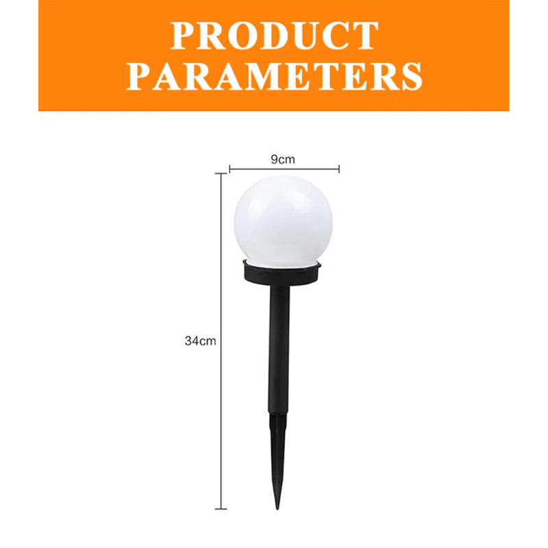 Description Picture 3 of item10Cm LED Globe Lawn Yard Lamp Exterior Solar Lights 3000K Warm White Outdoor Waterproof LED Light Garden Street Landscape