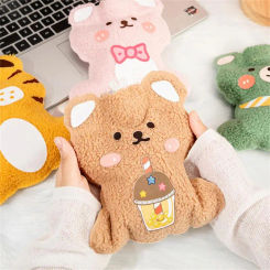 10/Cartoon Plush Bear Hot Water Bottle Water Filling Teddy Velvet Small Portable Student Hand Warmer Cute Warm Water