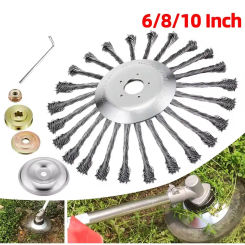 4/5/10 Inch Steel Wire Wheel Brush Universal Garden Grass Trimmer Head Removal Rust Weed Brush Cutter Head Lawn Mower Brush  ﻿