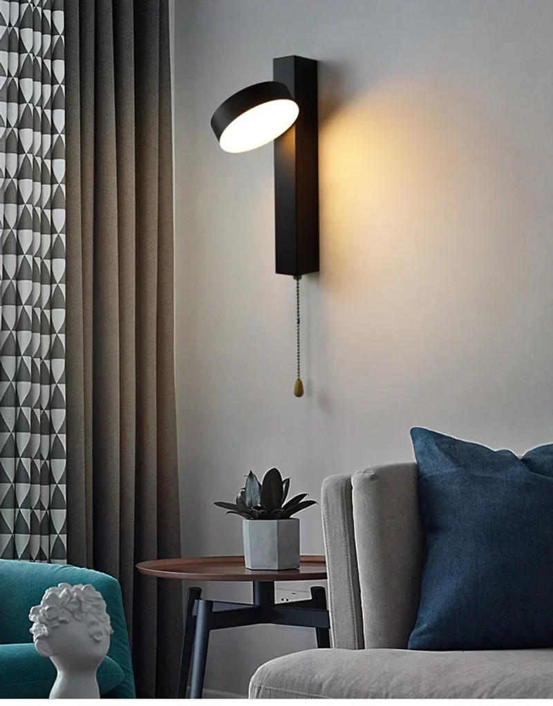 Description Picture 6 of itemModern Rotatable Wall Lamps with The Switch Bed Room Decor Foyer Passage Hotel Lighting Fixture Study LED Lights Wall Sconce