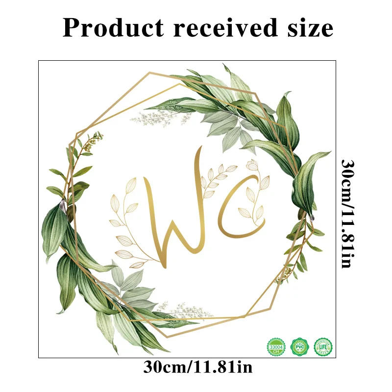 Description Picture 2 of itemFlowers Men and Women WC Wall Sticker for Bathroom Decoration PVC Home Decals Waterproof Poster Door Stickers Toilet Sign