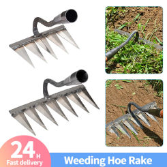 Hoe Weeding Rake Farming Tools Hoeing Hoeing Roots Turning Ground Loosening Soil Magic Tool Steel Rake Weeder Farm Tools