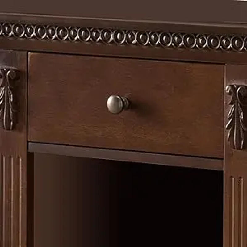 Description Picture 6 of itemWood Buffet Server/Sideboard Console Table Cabinet, Walnut, contemporary console storage table with 2 cabinets, drawer & shelves