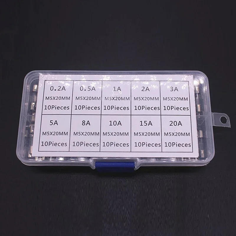 Description Picture 4 of item100/72pcs Car Fast-blow Glass Fuses Car Glass Tube Fuses 0.2-20A 0.5-30A Assorted Kit for Car Light Inflator vacuum Cleaner