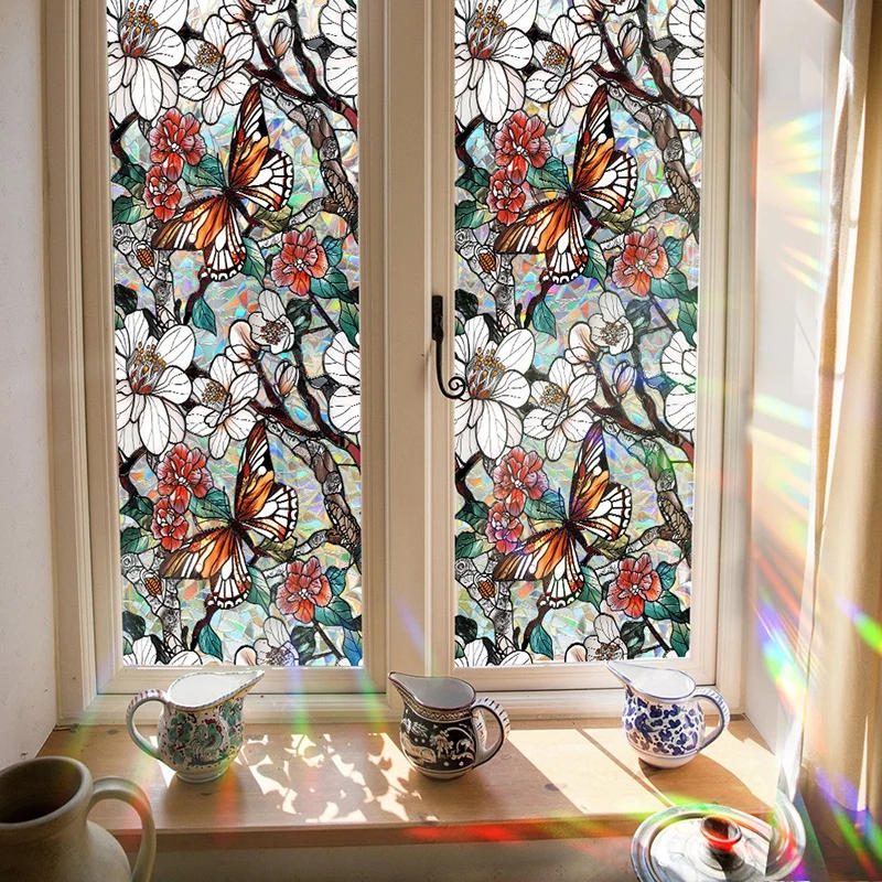 Description Picture 4 of itemDaisy Window Privacy Film Decorative Window Sticker Vinyl Glass Window Films Stained Glass Sticker Home Aesthetic Decoration
