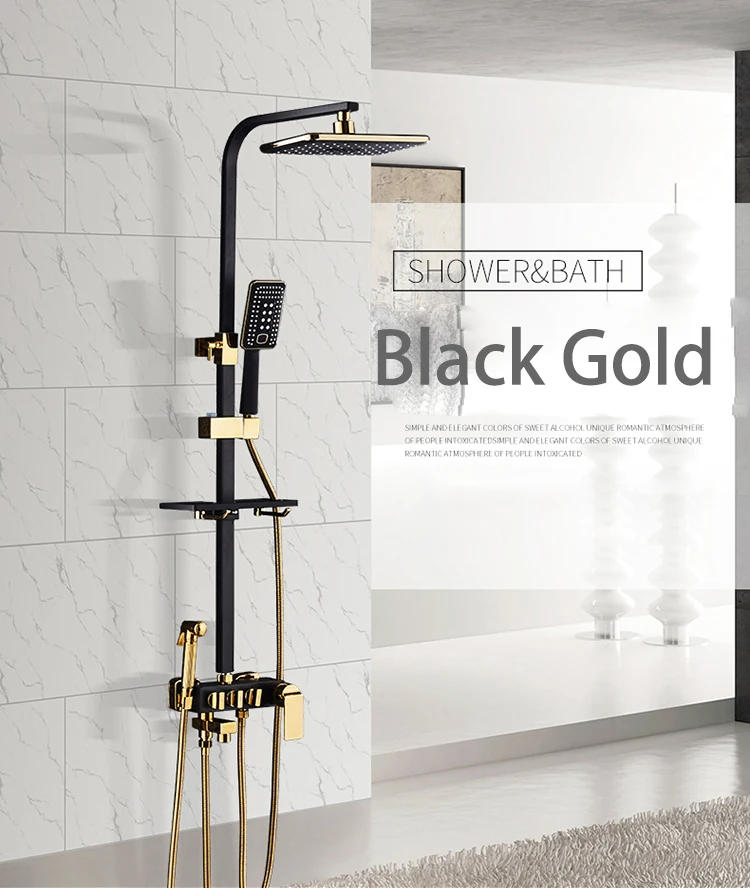 Description Picture 6 of itemHot Cold Bathroom Shower System 12 Inch Rain Shower Head Copper Bathroom Faucet Accessories Thermostatic Bathroom Shower Set