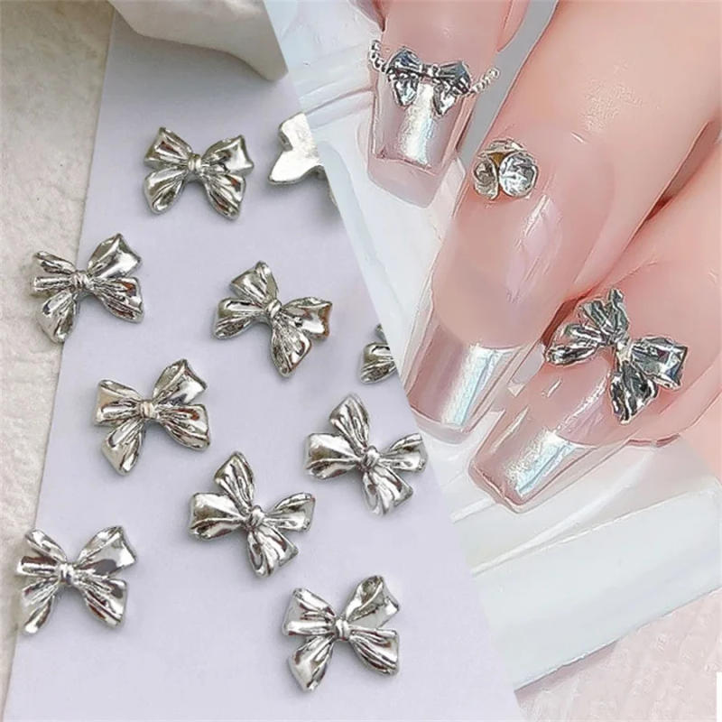 Description Picture 3 of item10pcs/Bag Metal 3D Bowknot Grey Gold Jewelry Nail Art Decorations Studs Charms Rhinestones Manicure Decorate For DIY Women