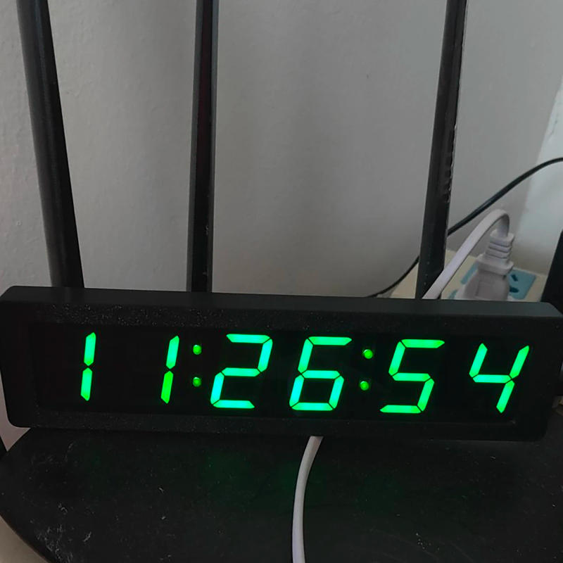 Description Picture 5 of item1.2" 6-bit Clock LED Digital Electronic Clock W Second Display TIME Alarm Clock Temperature GPS Beidou Automatic timing Typc-C