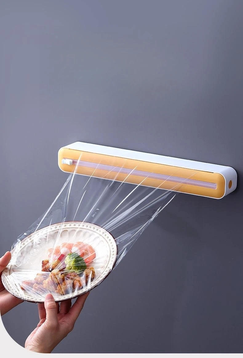 Description Picture 6 of itemFood Plastic Cling Wrap Dispensers Foil Holder With Cutter Kitchen Storage Accessories Utensils Aluminum Foil and Film Dispenser