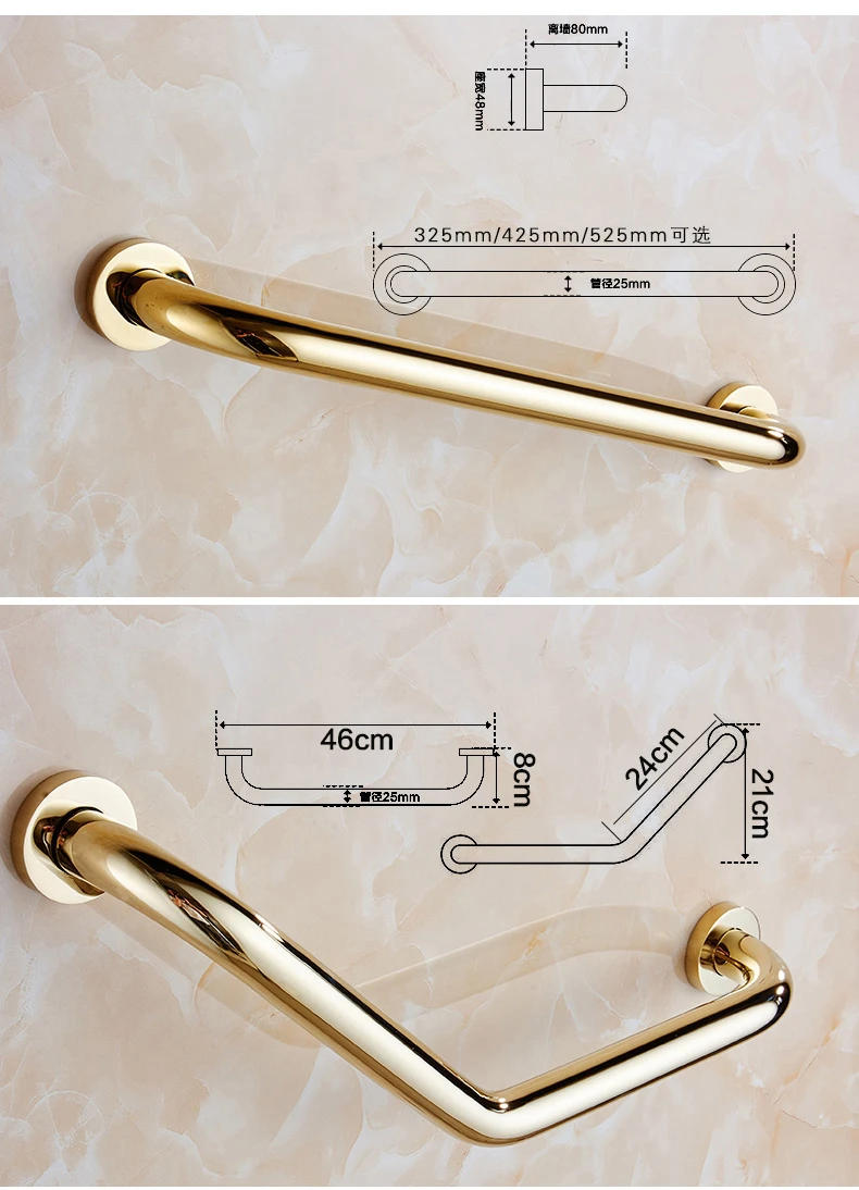 Description Picture 6 of itemAll Copper and Gold Bathtub Handrails in The Bathroom, Toilet, Shower Room, Non-skid Handrails for Bathing
