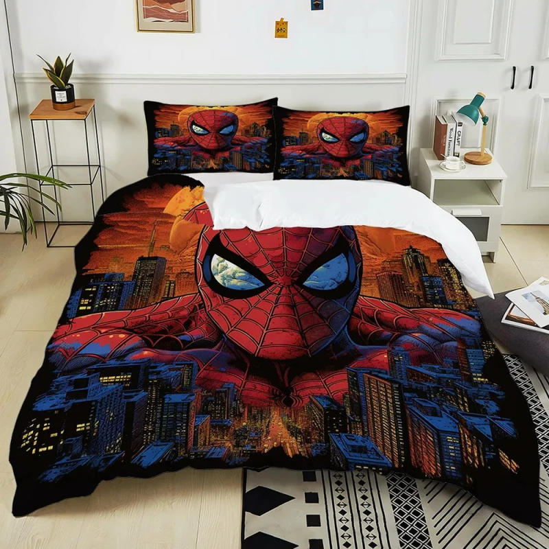 Description Picture 6 of itemSpiderman Cartoon Bedding Set Duvet Cover Pillowcase Room Decoration Cartoon Boy Girl Gift Single Twin King Size Bedding