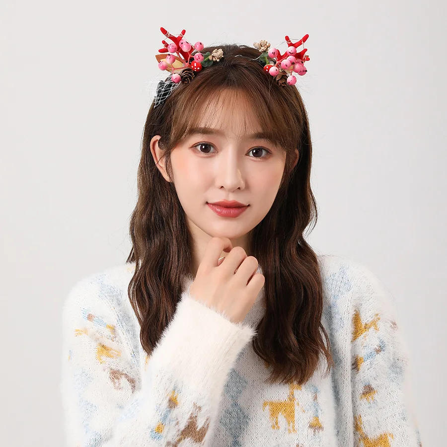 Description Picture 6 of itemElk Pulp Antlers Headwear, Christmas Headband, LED Light Headdress, Hair Band, Party Performance Props, Hair Accessories