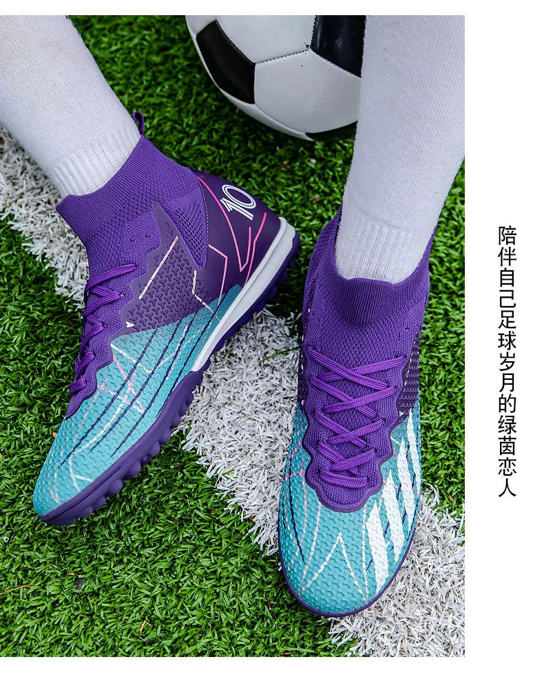 Description Picture 4 of itemNew Men Soccer Shoes High Ankle Football Boots Training Sport Futsal Comfortable Cleats FG/TF Match Sneakers Top Quality Soft