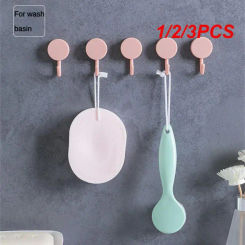 1/2/3PCS Self Adhesive Wall Hook Strong Without Drilling Coat Bag Bathroom Door Kitchen Towel Hanger Hooks Home Storage