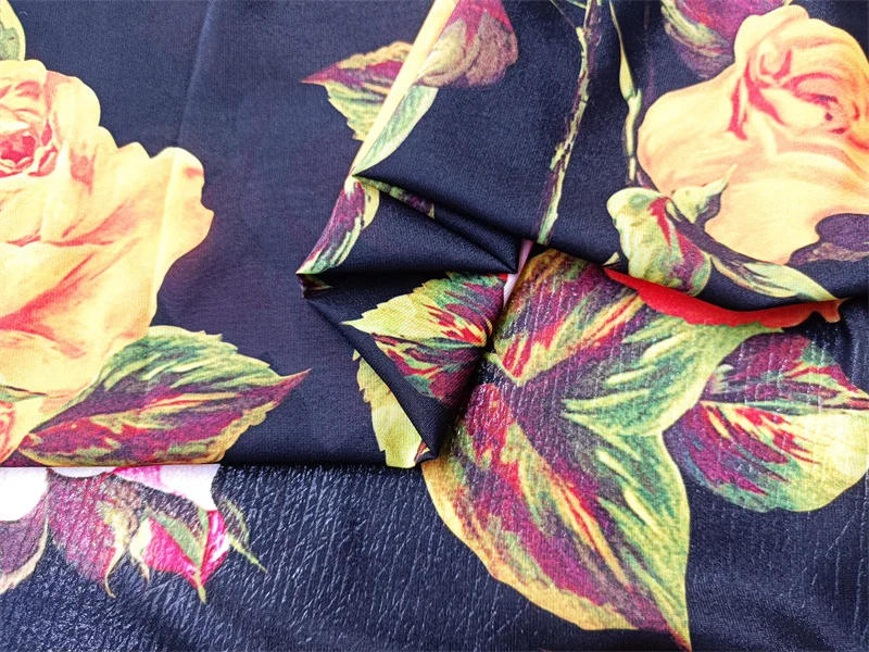 Description Picture 6 of item145cm*50cm high quality D brand chiffon fabric rose flower pattern digital printing fashion dress shirt designer fabrics