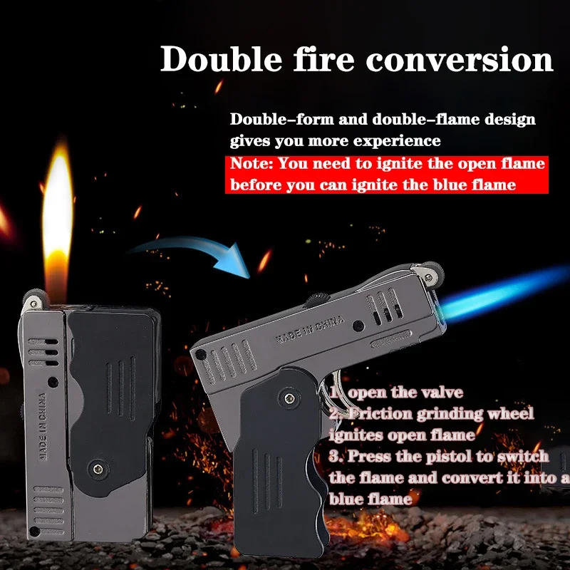 Description Picture 4 of itemButane Gas Jet Lighter High Capacity Torch Turbine Spray Gun Blue Flame Lighter Cigar Wild Kitchen Smoking Cigarette Accessories