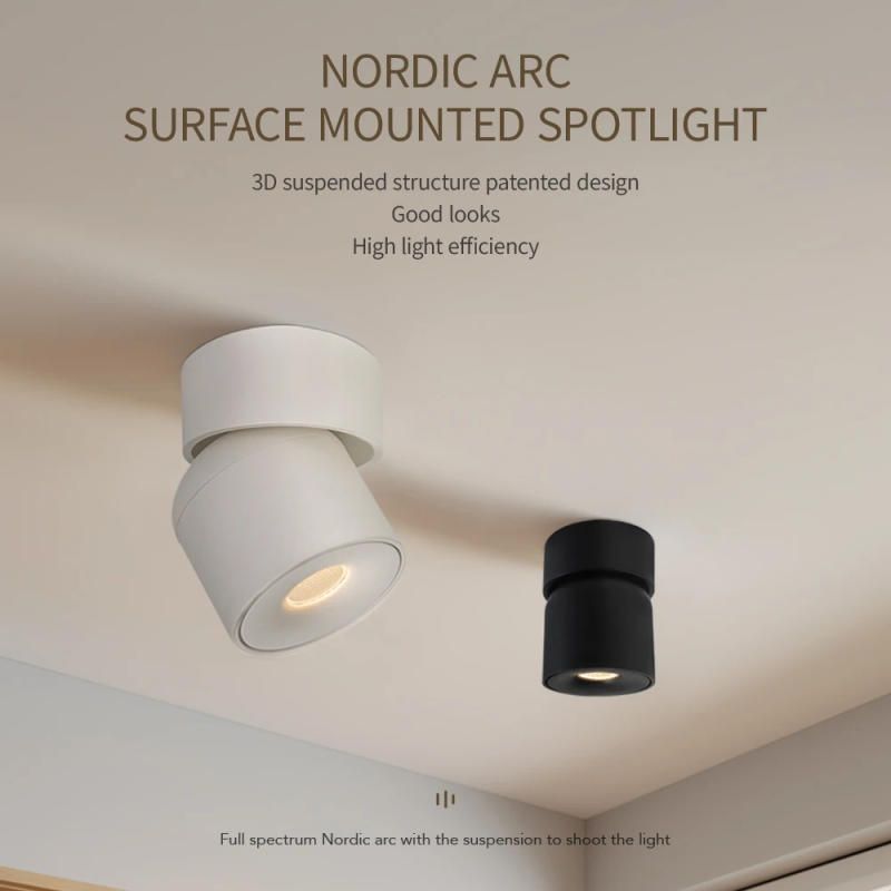 Description Picture 2 of itemAisilan LED Ceiling Spotlight 360° Rotation COB Chips Ceiling Light 7W/9W Surface Mounted Lamp Modern Design for Indoor Lighting