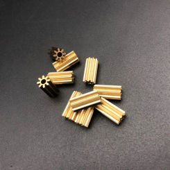 10Pcs 0.5M 8T Brass Gear Spur Pinion Mechanical Small 0.5 Modulus Bore Hole Aperture 2MM 1.98MM 2A 8 Teeth Height Lenghten 10MM