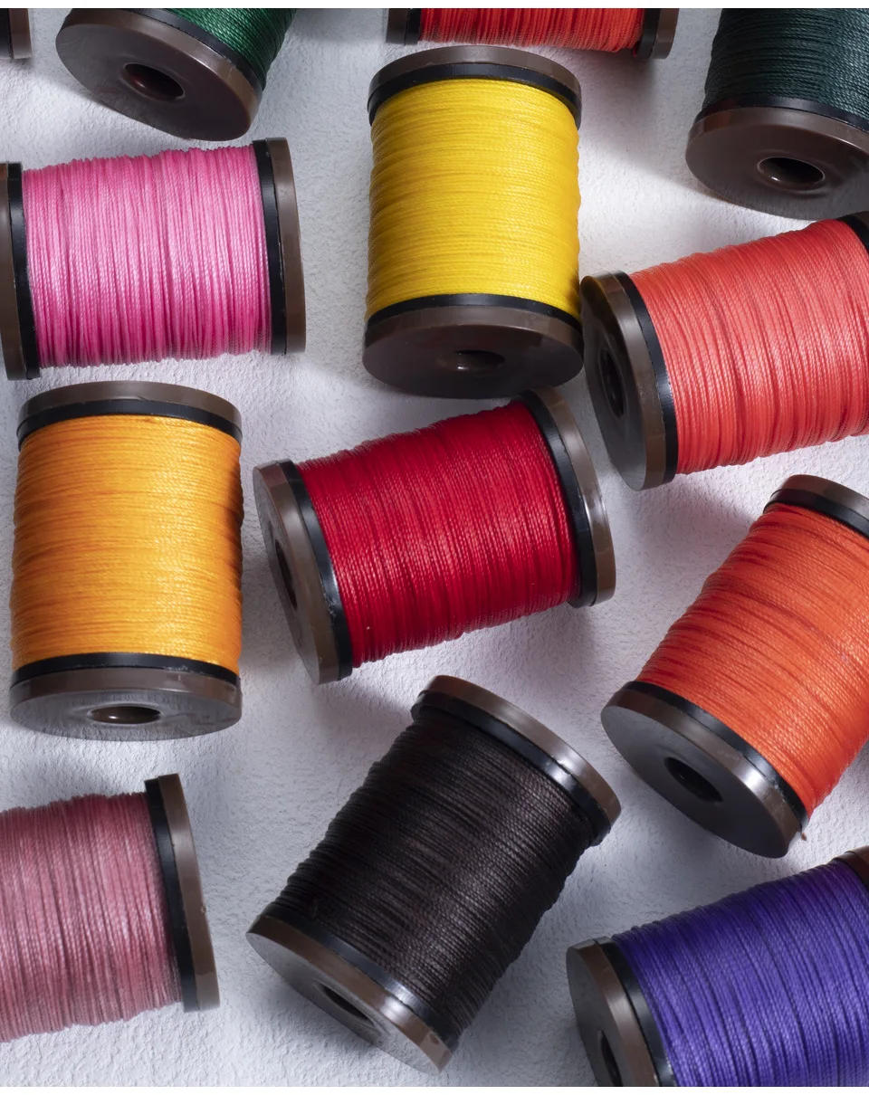 Description Picture 3 of item0.4mm 0.5mm 0.6mm Waxed Polyester Thread Cord Bracelet Wax Coated Twist String for Jewelry Making String Making Leather Sewing