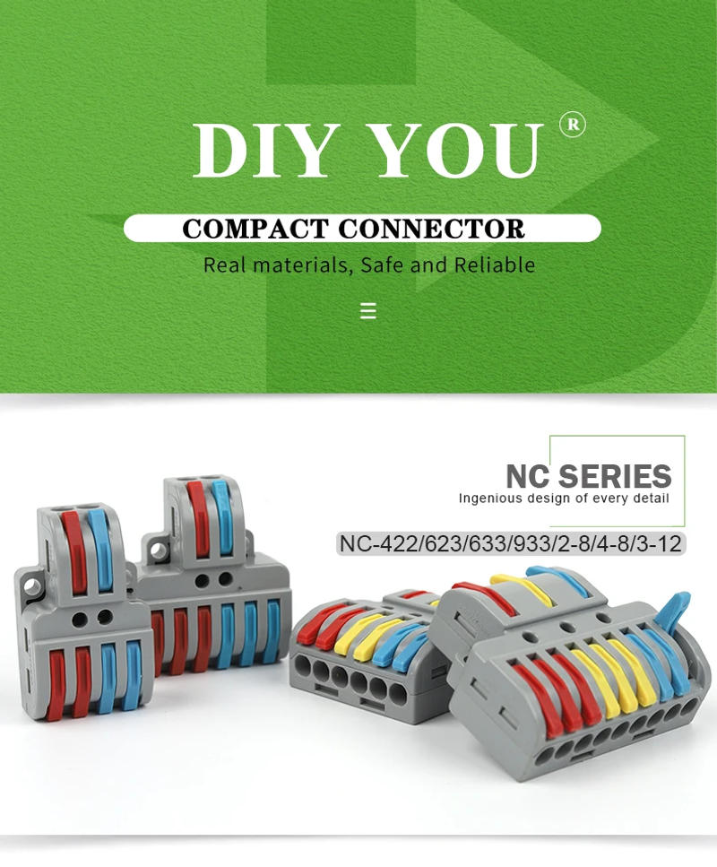 Description Picture 2 of item5PCS Wire Connector Multicolour Lever Push-in Electrical Cable Home Connectors LED Junction Box Universal Compact Terminal Block