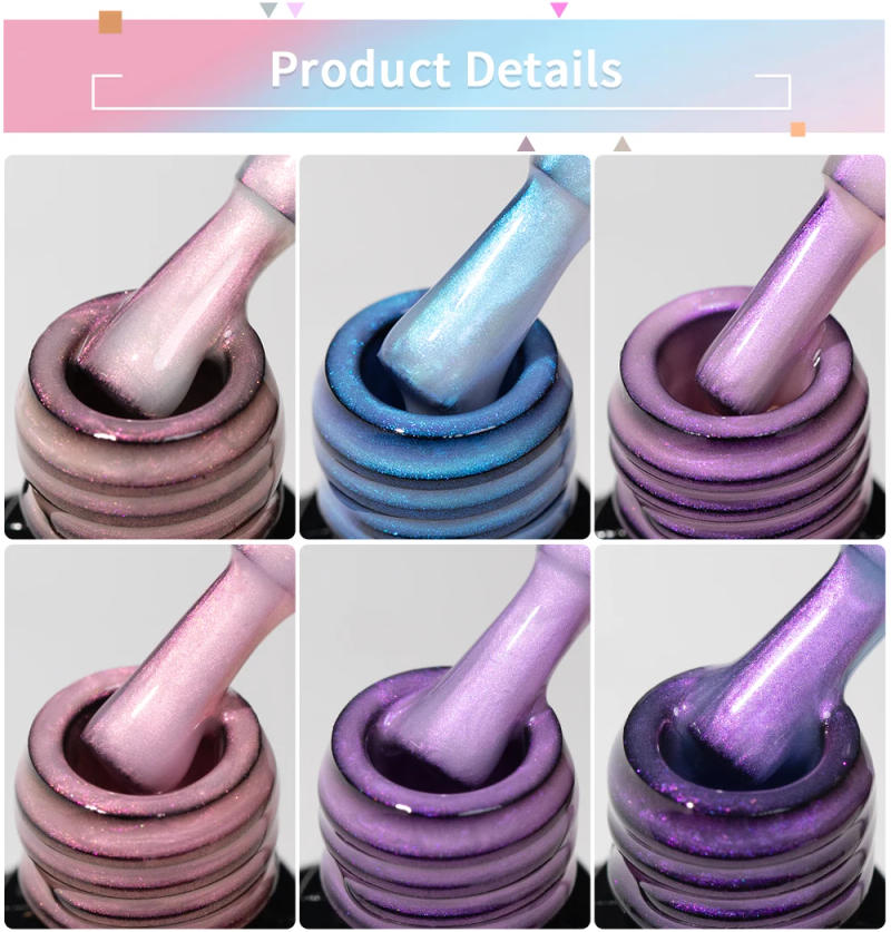 Description Picture 5 of itemPUENTE Pearl Color Builder Nail Gel Polish Hema Free Shell Thread Glitter Nail Extension Semi-Permanent Construction Gel Varnish