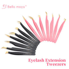 Bella moça Lash Tweezers Stainless Steel Eyelash Nail Tools Accurate Tweezers Nippers Pointed Clip Set Makeup Tools